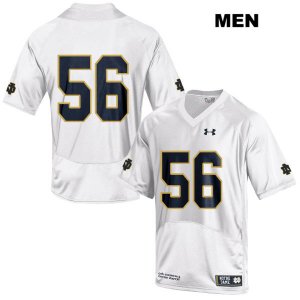 Notre Dame Fighting Irish Men's John Dirksen #56 White Under Armour No Name Authentic Stitched College NCAA Football Jersey WHM6399BL